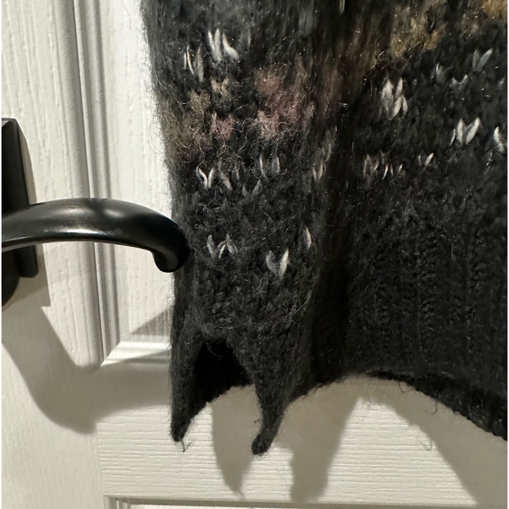 Free People Snow Bunny Fair Isle Gray Cowl Neck Short Sleeve Wool Sweater S - Picture 6 of 9